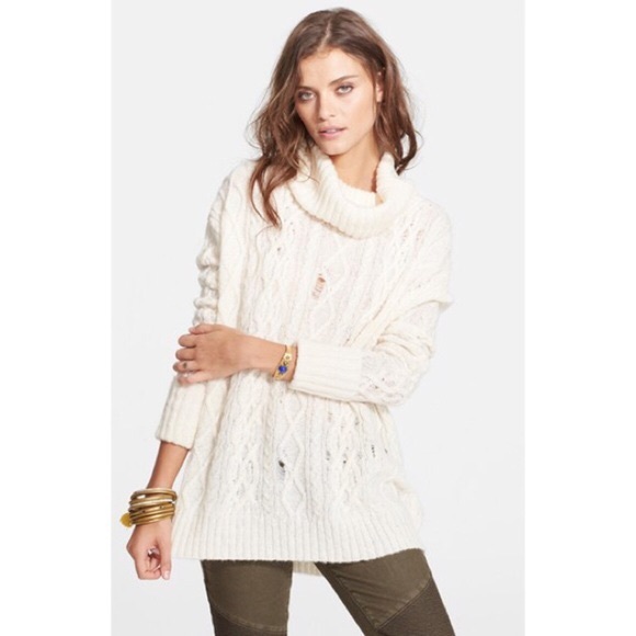 Complex Cable Knot sweater by Free People - Picture 1 of 4